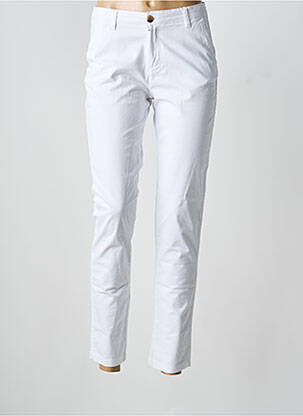 Pantalon chino tissage popeline taille normale blanc C'EST BEAU LA VIE femme
