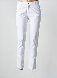 Pantalon chino tissage popeline taille normale blanc C'EST BEAU LA VIE femme