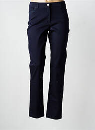 Pantalon slim tissage popeline taille normale bleu CHRISTINE LAURE femme