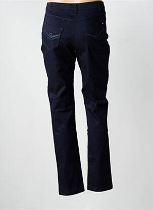Pantalon slim tissage popeline taille normale bleu CHRISTINE LAURE femme