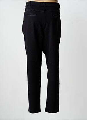 Pantalon slim tissage popeline taille normale noir CHRISTINE LAURE femme