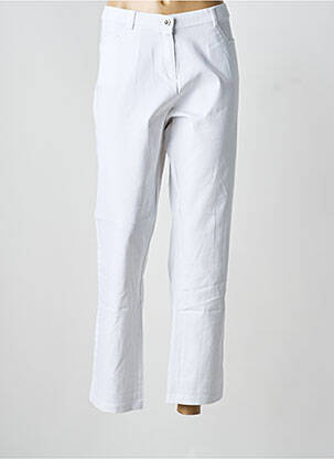 Pantalon droit stretch taille normale blanc CHRISTINE LAURE femme