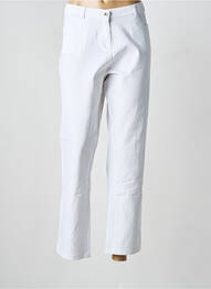 Pantalon droit stretch taille normale blanc CHRISTINE LAURE femme