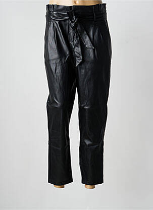 Pantalon droit fermeture zippée sous rabat boutonné taille normale noir GEISHA femme