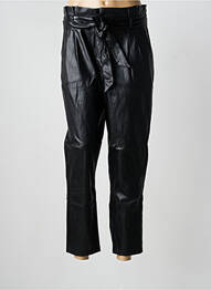 Pantalon droit fermeture zippée sous rabat boutonné taille normale noir GEISHA femme