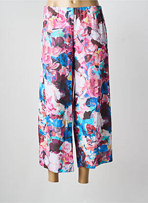 Pantalon 7/8 taille élastique taille normale rose POISSONS BLANCS femme