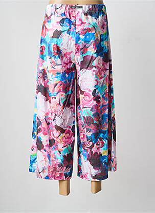 Pantalon 7/8 taille élastique taille normale rose POISSONS BLANCS femme
