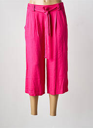 Pantacourt taille élastique taille normale rose COULEURS DU TEMPS femme