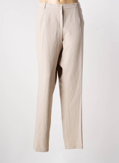 Pantalon droit stretch taille normale beige CHRISTINE LAURE femme