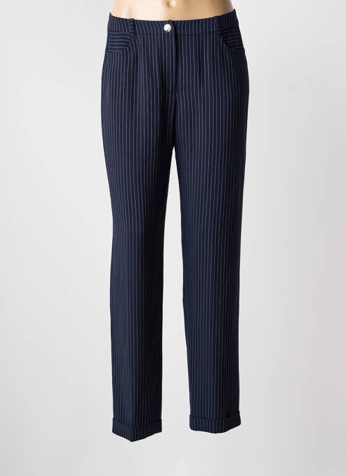 Pantalon droit taille haute taille haute bleu CHRISTINE LAURE femme