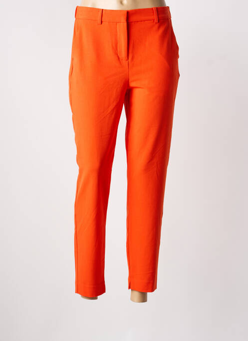 Pantalon chino tissage popeline taille normale orange B.YOUNG femme