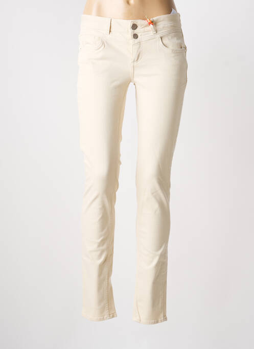 Pantalon slim taille basse taille basse beige STREET ONE femme