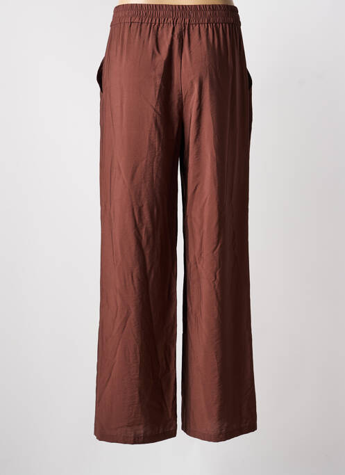 Pantalon droit tissage popeline taille normale marron B.YOUNG femme