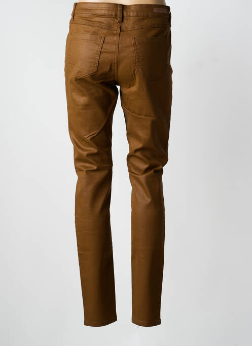 Pantalon slim tissage enduit taille normale marron GEISHA femme