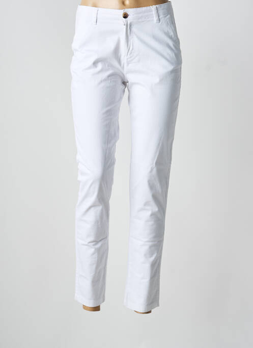 Pantalon chino tissage popeline taille normale blanc C'EST BEAU LA VIE femme