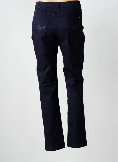 Pantalon slim tissage popeline taille normale bleu CHRISTINE LAURE femme