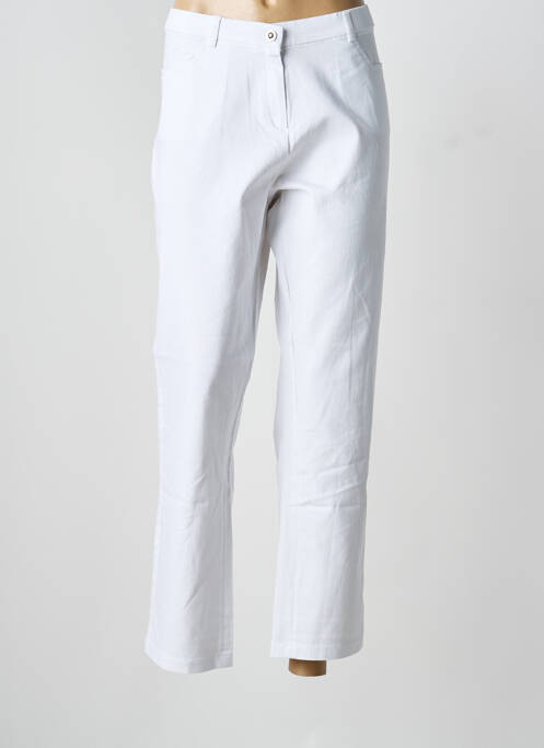 Pantalon droit stretch taille normale blanc CHRISTINE LAURE femme