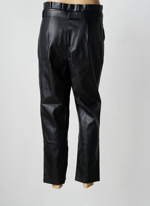 Pantalon droit fermeture zippée sous rabat boutonné taille normale noir GEISHA femme