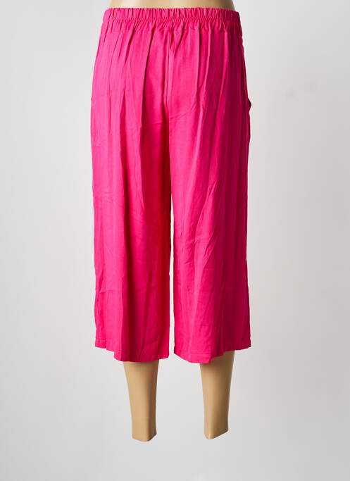 Pantacourt taille élastique taille normale rose COULEURS DU TEMPS femme