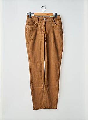Pantalon slim tissage popeline taille normale marron CECIL femme