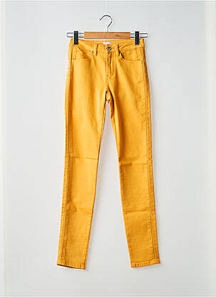 Pantalon slim tissage popeline taille normale jaune C'EST BEAU LA VIE femme