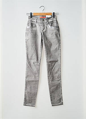 Pantalon slim tissage enduit taille normale gris STREET ONE femme