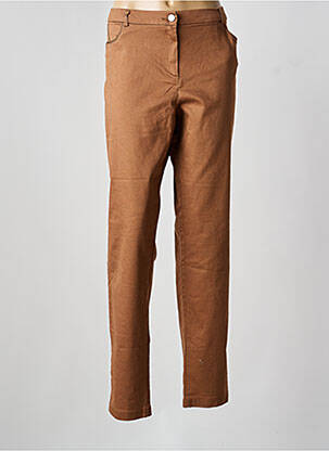 Pantalon droit stretch taille normale marron CHRISTINE LAURE femme