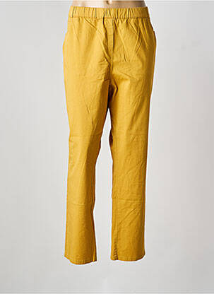 Pantalon droit stretch taille normale jaune GUY DUBOUIS femme