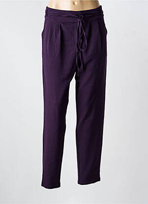 Pantalon droit tissage crêpe taille normale violet LE PETIT BAIGNEUR femme