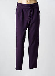 Pantalon droit tissage crêpe taille normale violet LE PETIT BAIGNEUR femme