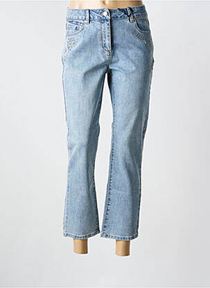 Jeans coupe droite broderie rivets taille normale bleu JULIE GUERLANDE femme