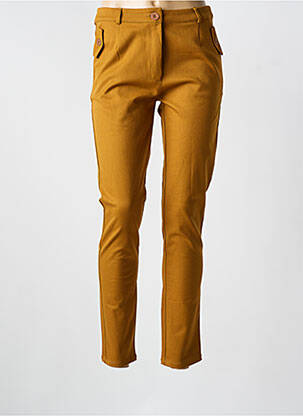 Pantalon slim tissage popeline taille normale marron LE PETIT BAIGNEUR femme