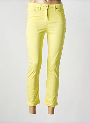 Pantacourt stretch taille normale jaune JULIE GUERLANDE femme