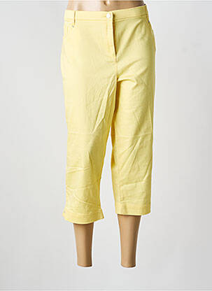 Pantacourt coupe droite taille normale jaune CHRISTINE LAURE femme