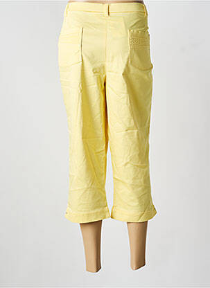 Pantacourt coupe droite taille normale jaune CHRISTINE LAURE femme