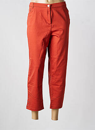 Pantacourt coupe droite taille normale rouge CHRISTINE LAURE femme