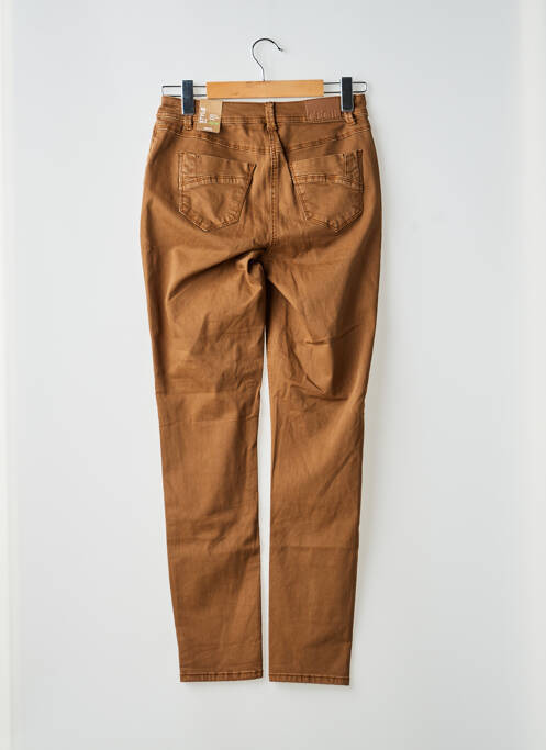 Pantalon slim tissage popeline taille normale marron CECIL femme