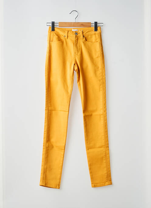 Pantalon slim tissage popeline taille normale jaune C'EST BEAU LA VIE femme