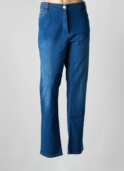 Jeans coupe droite stretch taille normale bleu JULIE GUERLANDE femme