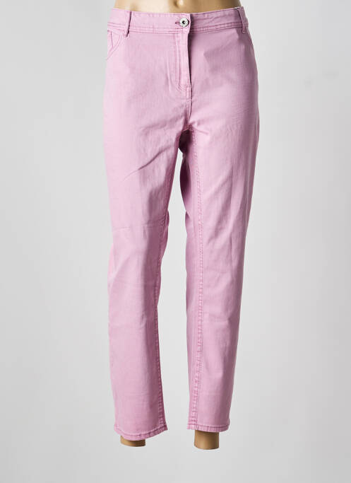 Pantalon droit stretch taille normale rose CECIL femme
