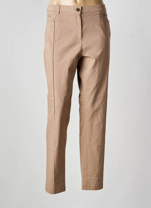 Pantalon droit stretch taille normale marron CHRISTINE LAURE femme