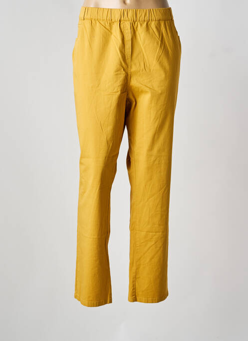 Pantalon droit stretch taille normale jaune GUY DUBOUIS femme