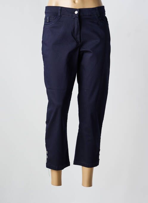 Pantacourt stretch taille normale bleu CHRISTINE LAURE femme