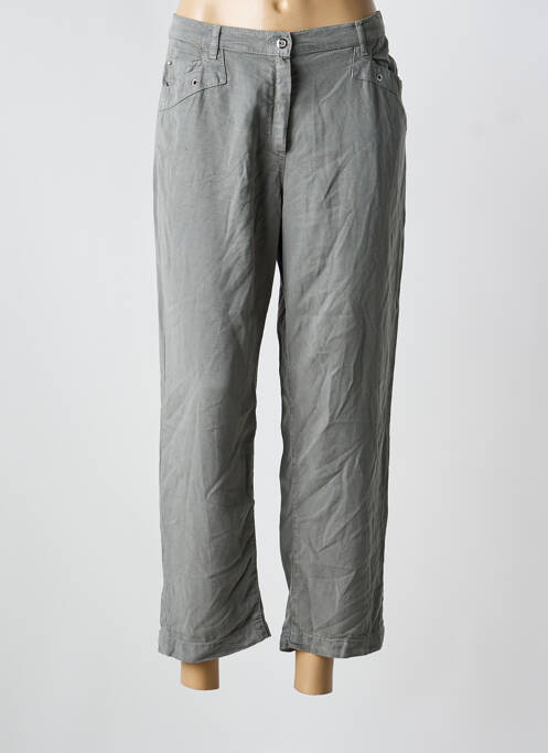 Pantalon 7/8 fermeture zippée sous rabat boutonné taille normale vert CHRISTINE LAURE femme
