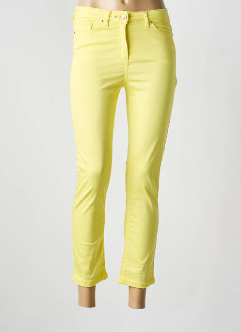 Pantacourt stretch taille normale jaune JULIE GUERLANDE femme