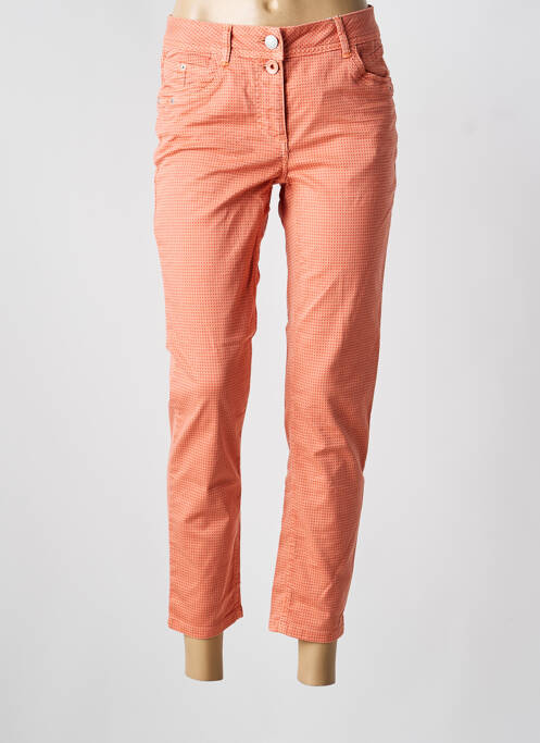 Pantalon 7/8 fermeture zippée sous rabat boutonné orange CECIL femme