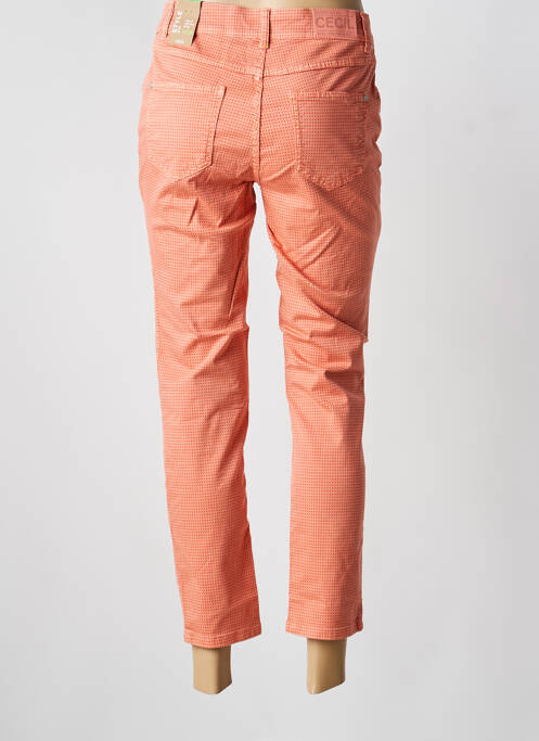 Pantalon 7/8 fermeture zippée sous rabat boutonné orange CECIL femme