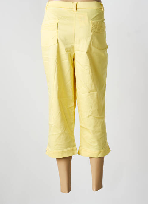 Pantacourt coupe droite taille normale jaune CHRISTINE LAURE femme