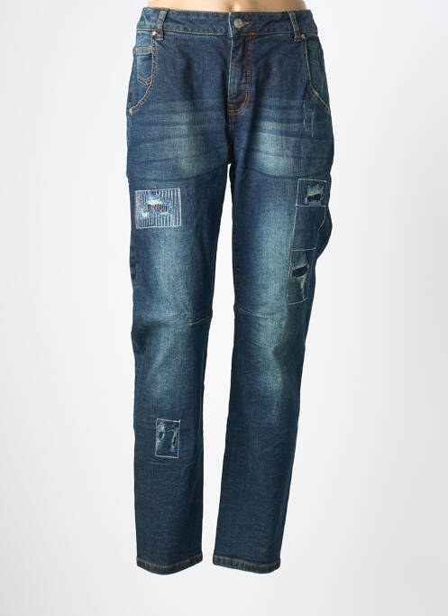 Jeans coupe slim effet usé délavé taille normale bleu HEINE femme