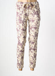 Pantalon slim taille élastique taille normale beige LINEA TESINI femme